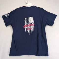 Chevrolet Heartbeat Of America Logo Navy T-Shirt Mens L Reflective Flag Chevy