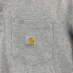 Carhartt M Gray Relaxed Fit Henley Pocket Shirt Long Sleeve Knit Work Tee