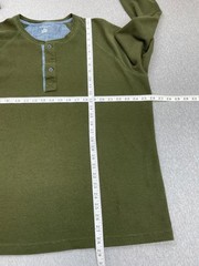 Lands End Sweatshirt Men XXL (50-52) Green Cotton Blend Stretch Pullover