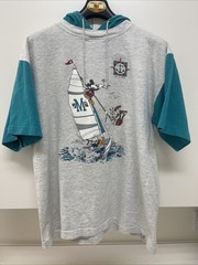vintage 1990s Disney Mickey Mouse “Sailing” short-sleeve hooded t-shirt Used
