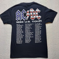 AC/DC T-Shirt Men’s Small Black Brand New 1980 US Tour Graphic Tee ACD2291XX