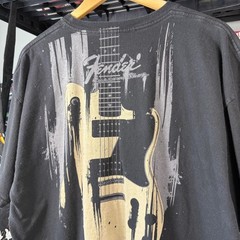 Fender Custom Shop Men’s T-Shirt Black Size XL Guitar Back Graphic Print