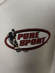 Vintage 90s Style Gildan Sports Will Play Hockey for Food White Small T-Shirt