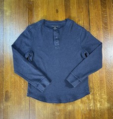 Sonoma Shirt Men’s Size Medium Navy Blue long Sleeve Waffle Thermal Henley