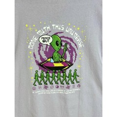 Alab Alien Peace Out Done With This Universe T-Shirt Adult Size XXL Purple