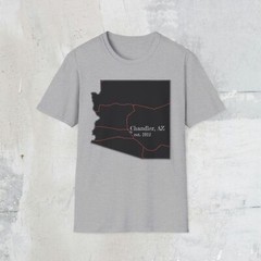 Chandler AZ Map T-Shirt, Unisex Casual Tee, Arizona Gift, Travel Souvenir