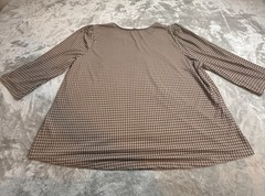 Adrianna Papell Long 3/4 Sleeve Black Tan Stretch Blouse Elastain 3xl