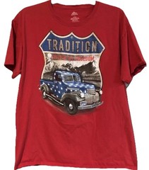 Celebrate Patriotic Shirt Mens Large Red 100% Cotton Truck Tradition Freedom L
