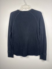 American Eagle Vintage Fit Thermal Shirt XS Black Eagle Logo Long Sleeve Y2K