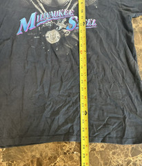 Vintage Milwaukee Steel Biker Single Stitch Double Sided L T Shirt