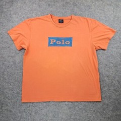 Vintage Polo Ralph Lauren Shirt Men Extra Large Orange Short Sleeve Preppy Y2K