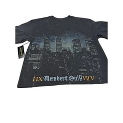 Members Only Men’s “Dead Liberty” Skull Graphic T-Shirt Acid Wash Black/Grey XL
