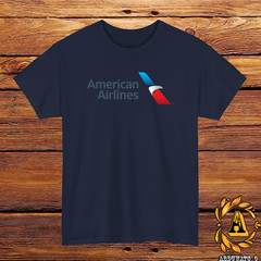American Airlines Logo T-Shirt Black/Grey/White/Navy/Red/Light Blue S-5XL
