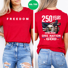 Freedom 250 Year USA American Flag 250th Anniversary Christian God Gifts 2-Sided