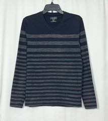 Alfani Men’s Long Sleeve Striped Basic T-Shirt Color Blue Size S