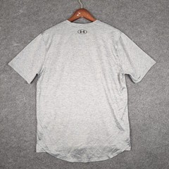 Under Armour Mens Loose Fit HeatGear Heathered Gray Short Sleeve T-Shirt Size M