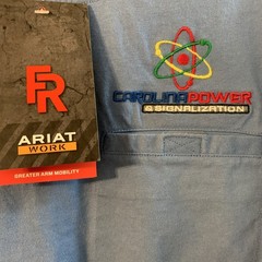 Ariat FR Shirt Mens Long Sleeve CAT 2 2112 Cotton Workwear XL Steel Blue NWT’s