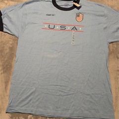 Vintage Reebok USA Ringer Tshirt – New W/ Tags – Size XL – Red White & Blue NWT