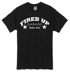 Fired Up Garage Adult T-shirt, BLACK, NEW