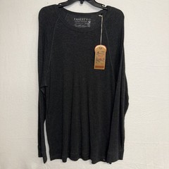 Faherty Men’s Cloud Waffle Crew Thermal Shirt XXL Charcoal Heather Long Sleeve