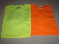 5 NEW Jerzees Unisex Construction Work Safety Bright Color T Shirts w/Pocket MED