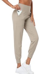 Women’s Joggers High Waist Yoga Pockets Sweatpants Sport Workout Pants Khaki …