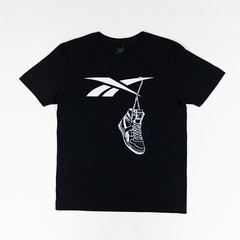 Reebok Men Practice Logo Sneaker Graphic T-Shirt Black Size L