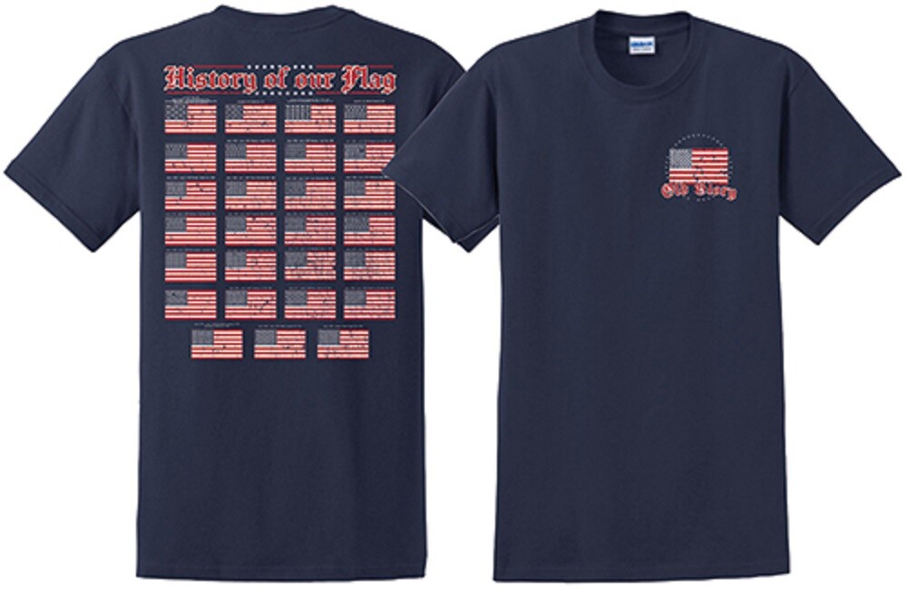 HISTORY OF OUR FLAG USA T-SHIRT NEW