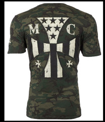 ARCHAIC by AFFLICTION Military Camo FUEL INJECTOR Short Sleeve Slim Fit T-shirt