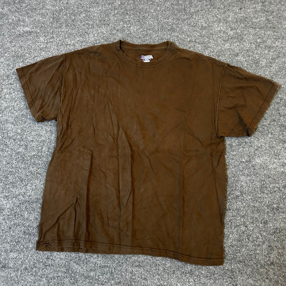 Russell Athletic T Shirt Mens Size M Brown Short Sleeve Solid Crewneck Casual