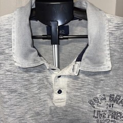 BUFFALO DAVID BITTON gray Faded Tee- Shirt with collar 2X Large