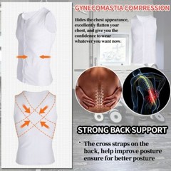 Men Compression Slimming Body Shaper Vest Sleeveless Zipper Undershirt Tank Top