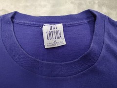 Vintage Hot Cotton Blank T-Shirt Indigo Blue Mens M (Big Baggy) Retro Grunge