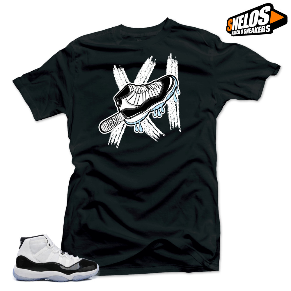 Shirt to Match Jordan 11 Concord-ICE Black Tee