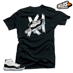 Shirt to Match Jordan 11 Concord-ICE Black Tee