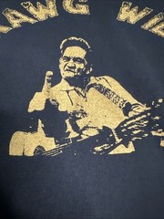 VTG Johnny Cash Hawg Wild Long Sleeve Shirt 2XL Black Man In Black San Quentin