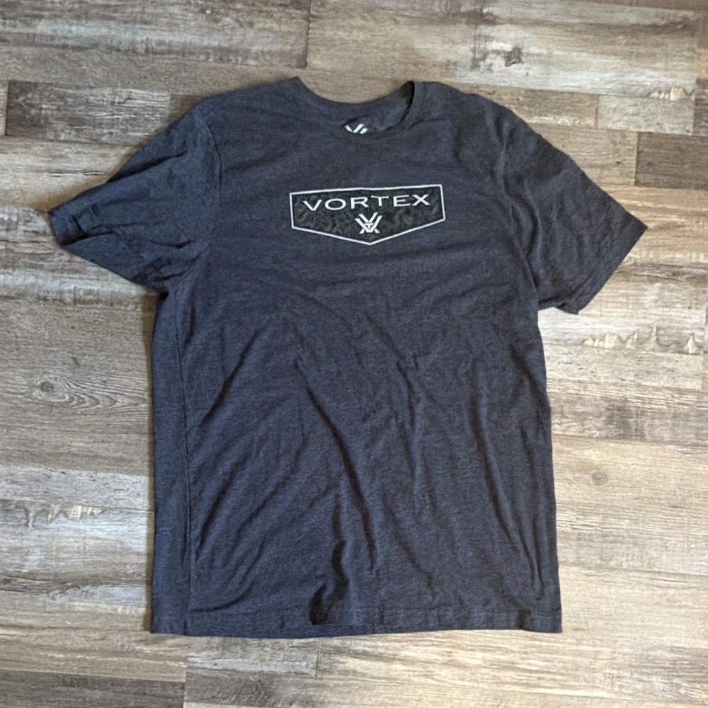 Vortex Men’s XL Gray Graphic Logo Crew Neck Short Sleeve T-Shirt Cotton Blend