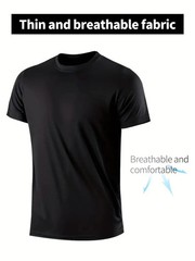 Fitness sportswear men’s casual round neck T-shirt thin section quick-drying bre