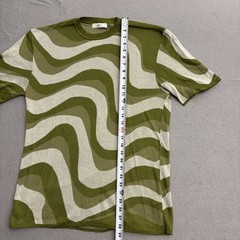 Mr P. Porter T Shirt Mens Large Green Knit Wavy Pattern Short Sleeve Italy