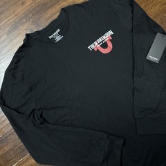NWT True Religion Graphic Logo Long Sleeve Tee Black Men’s Size XL. C5