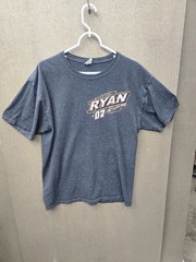 Ryan Racing 07 Dirt Track Racing T Shirt Large Gray Sponsor Graphic Tee