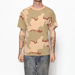 90s Desert Camo camouflage T Shirt Army Military Tan Khaki Utility Tee large