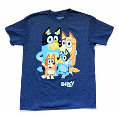 Bluey Bingo Graphic Print Logo T-Shirt Blue Short Sleeve Crew Neck Size M