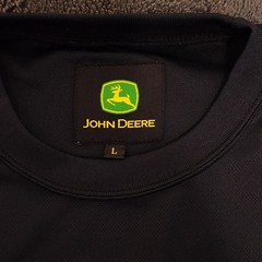 John Deere Men’s Short Sleeved Black T Shirt Tractor Farmer Clothing Size L