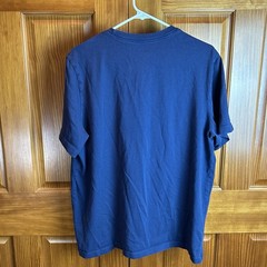 Nike Golf Shirt Mens XL Blue Swoosh Logo GOLF Graphic Tee Tagless Casual EUC