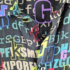 Haupt Shirt Mens XL Bold Graphic Alphabet AOP Lightweight Science Abstract Euro