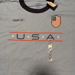Vintage Reebok USA Ringer Tshirt – New W/ Tags – Size XL – Red White & Blue NWT