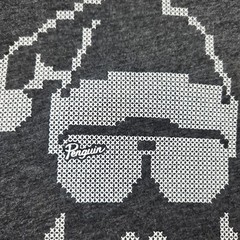 Original Penguin Mens Black Santa Claus Graphic Tee Shirt Size Medium Preppy