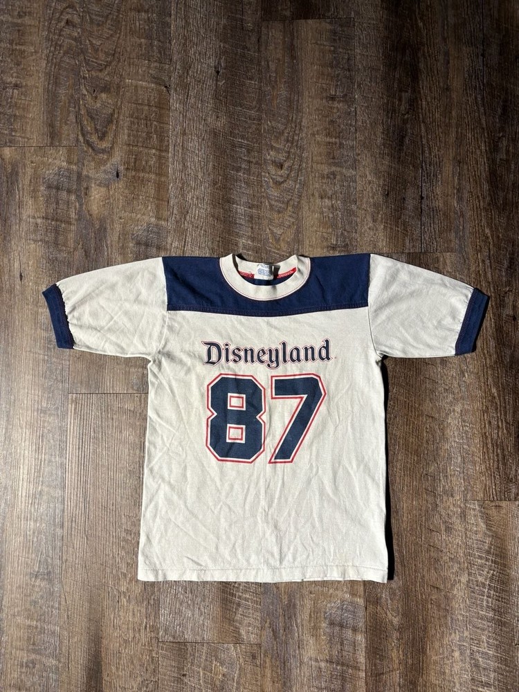 Vintage 80s Disneyland 87 Jersey T-Shirt Kids Size Large