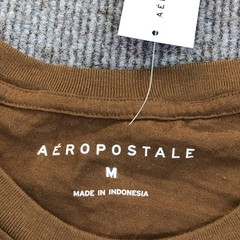 Aeropostale Shirt Mens Medium Brown AERO New York Logo Graphic Tee Tagless
